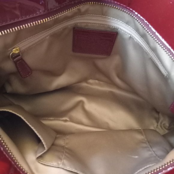 COACH  Shoulder Tote  Bag  Chelsea Patent Leather Red  Authentic - Picture 8 of 14